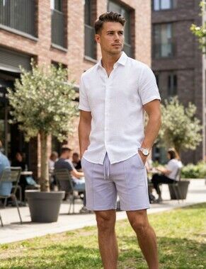 Murano Liquid Luxury Shorts For Men Lav Blue Color Sz L NWT